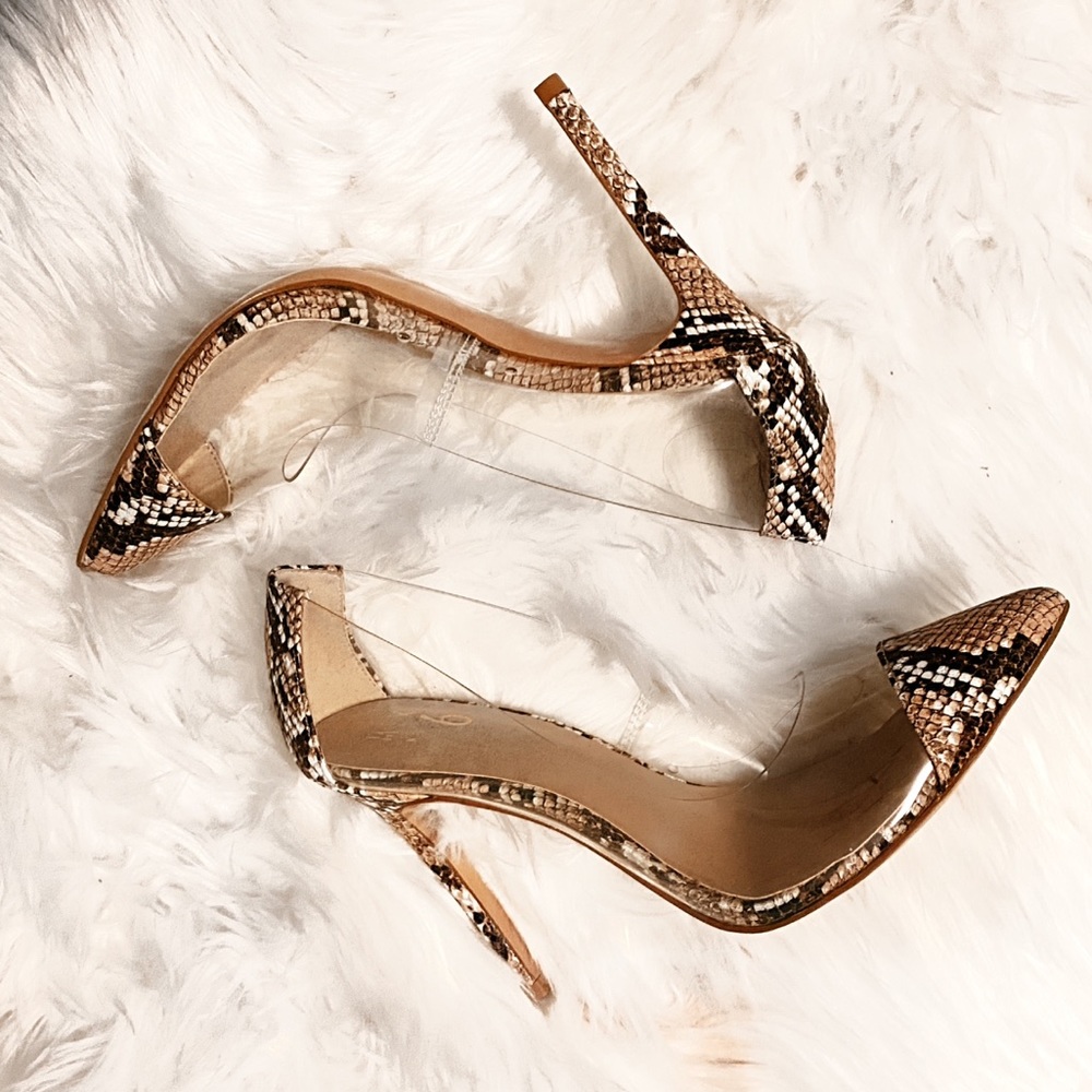 Snakeskin Closed Toe Heels